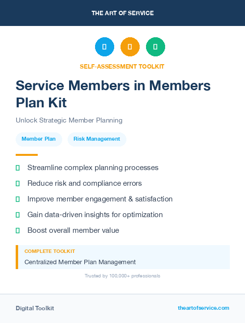 Service Members in Members Plan Kit