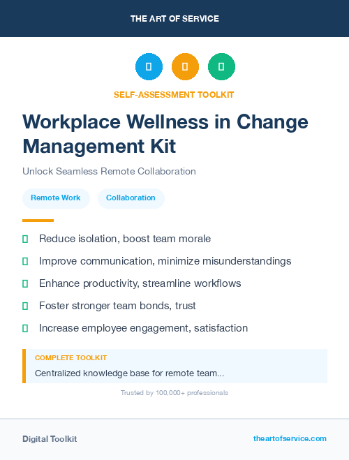 Workplace Wellness in Change Management Kit
