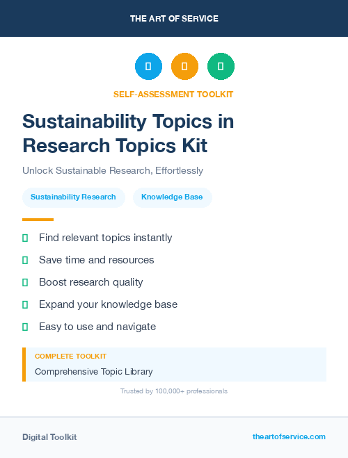 Sustainability Topics in Research Topics Kit