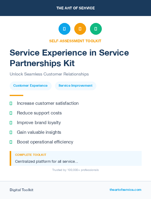 Service Experience in Service Partnerships Kit
