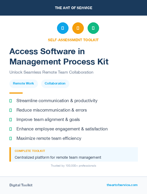 Access Software in Management Process Kit