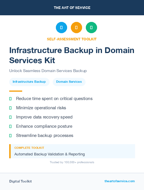 Infrastructure Backup in Domain Services Kit