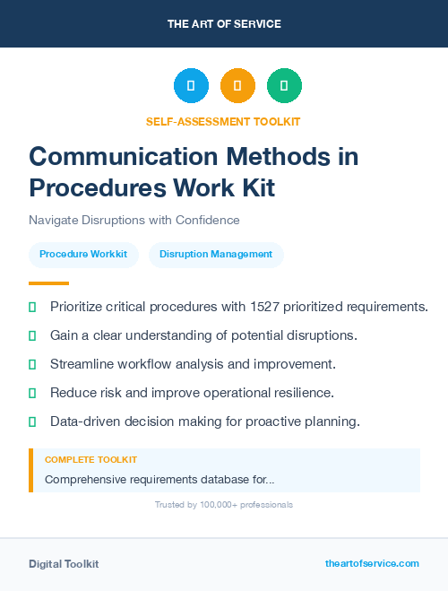 Communication Methods in Procedures Work Kit