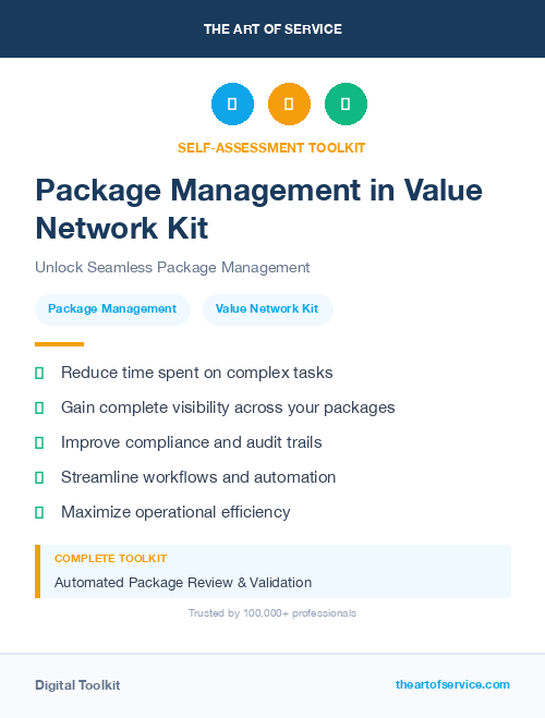 Package Management in Value Network Kit