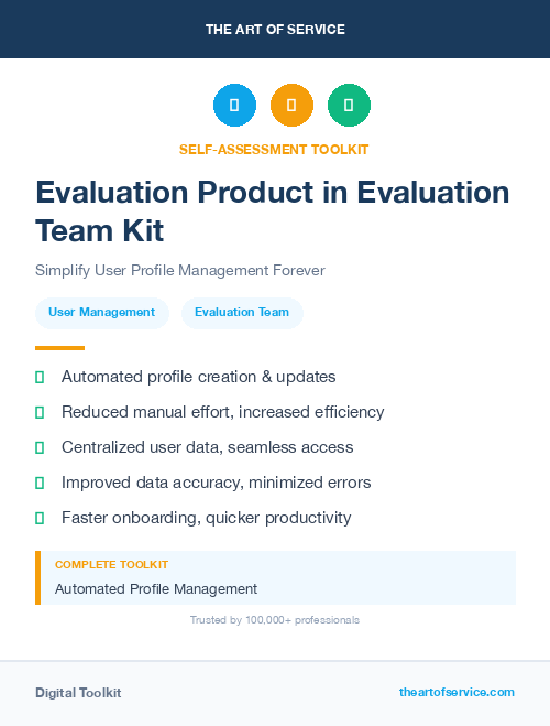 Evaluation Product in Evaluation Team Kit