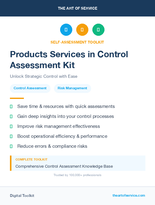 Products Services in Control Assessment Kit