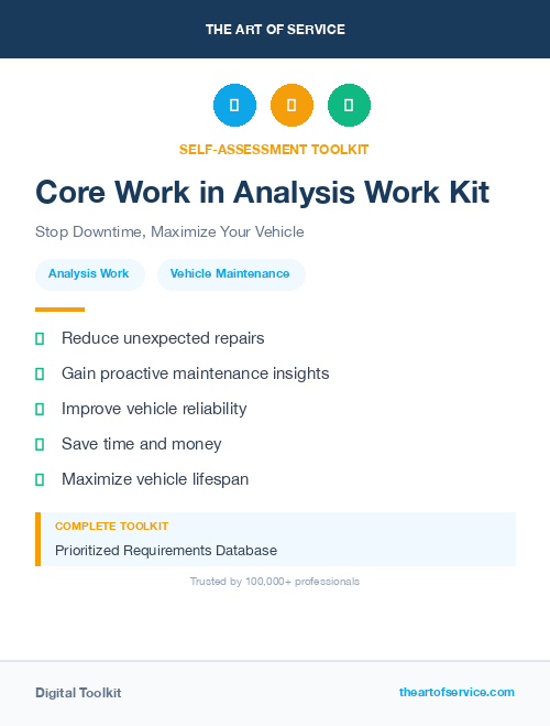 Core Work in Analysis Work Kit