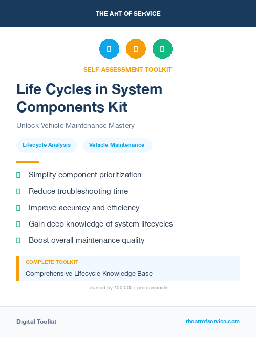 Life Cycles in System Components Kit