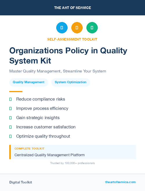 Organizations Policy in Quality System Kit