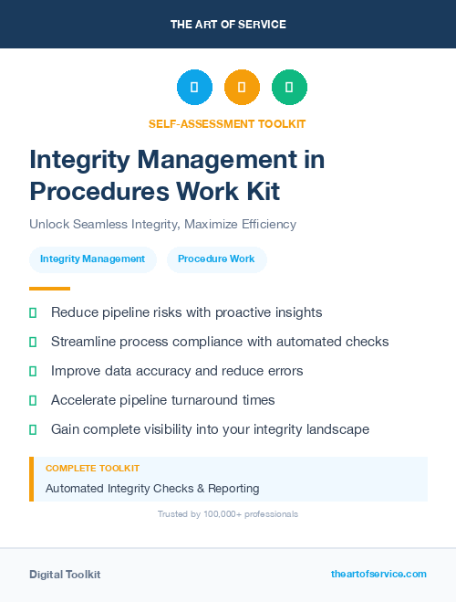 Integrity Management in Procedures Work Kit