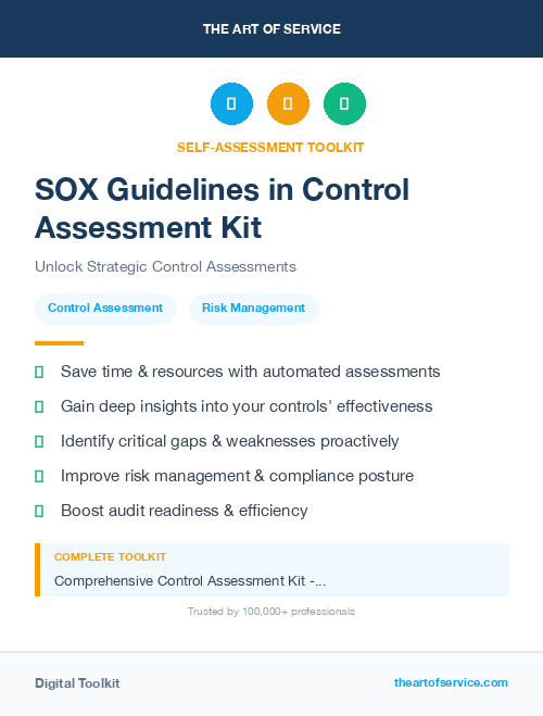 SOX Guidelines in Control Assessment Kit