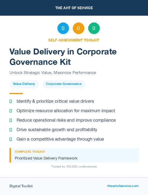 Value Delivery in Corporate Governance Kit