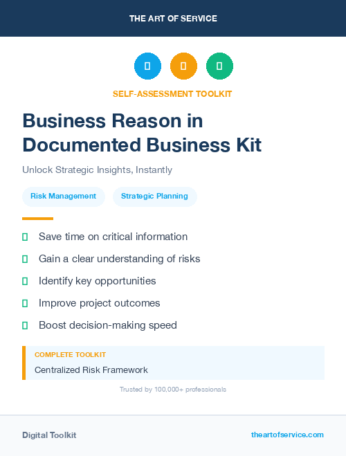Business Reason in Documented Business Kit