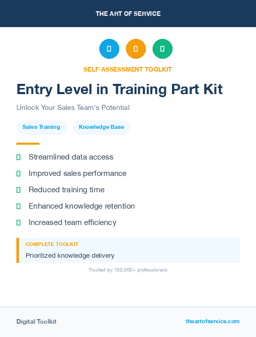 Entry Level in Training Part Kit