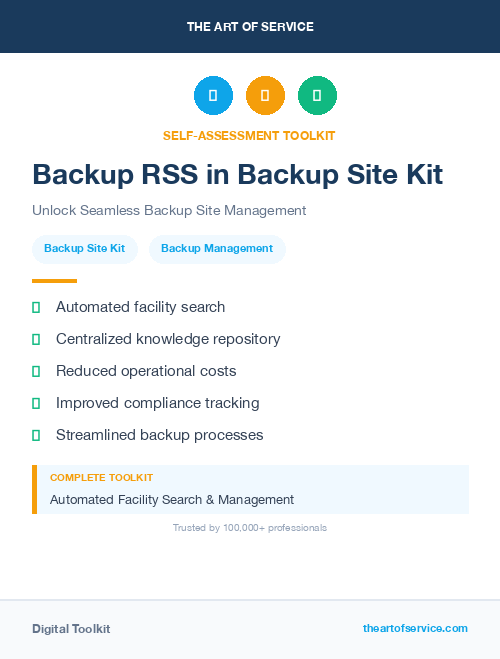 Backup RSS in Backup Site Kit