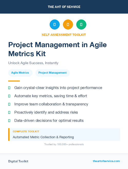 Project Management in Agile Metrics Kit