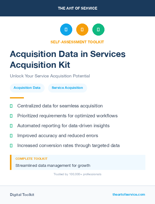 Acquisition Data in Services Acquisition Kit