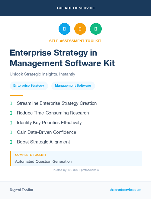 Enterprise Strategy in Management Software Kit