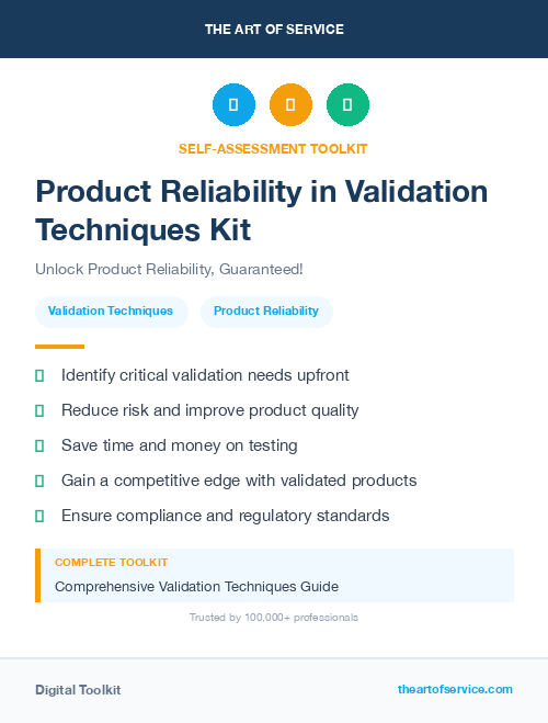 Product Reliability in Validation Techniques Kit