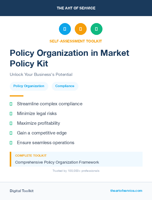 Policy Organization in Market Policy Kit