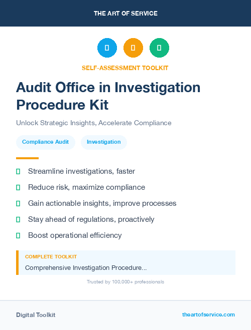 Audit Office in Investigation Procedure Kit