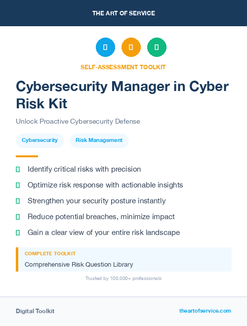 Cybersecurity Manager in Cyber Risk Kit