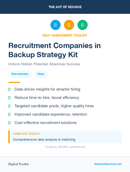 Recruitment Companies in Backup Strategy Kit