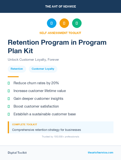 Retention Program in Program Plan Kit
