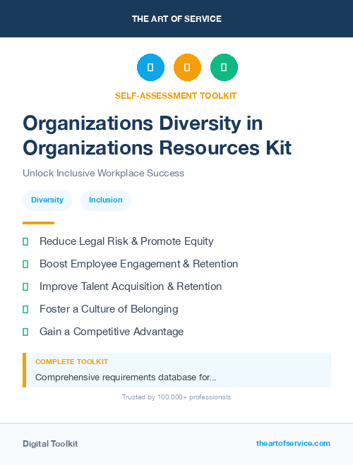 Organizations Diversity in Organizations Resources Kit