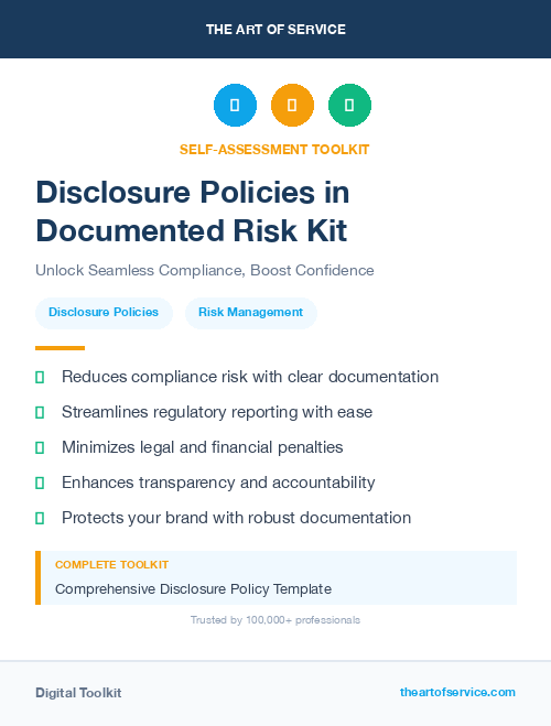 Disclosure Policies in Documented Risk Kit