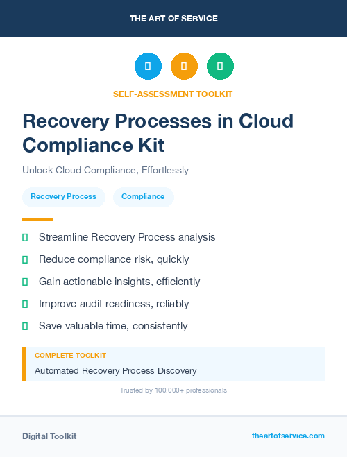 Recovery Processes in Cloud Compliance Kit