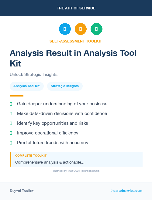 Analysis Result in Analysis Tool Kit