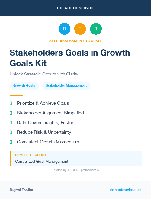 Stakeholders Goals in Growth Goals Kit