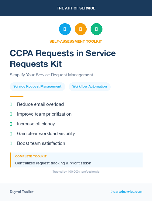 CCPA Requests in Service Requests Kit