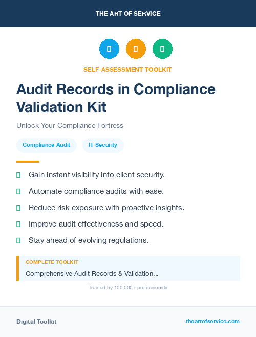 Audit Records in Compliance Validation Kit
