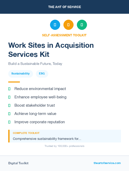 Work Sites in Acquisition Services Kit