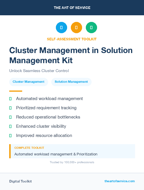 Cluster Management in Solution Management Kit