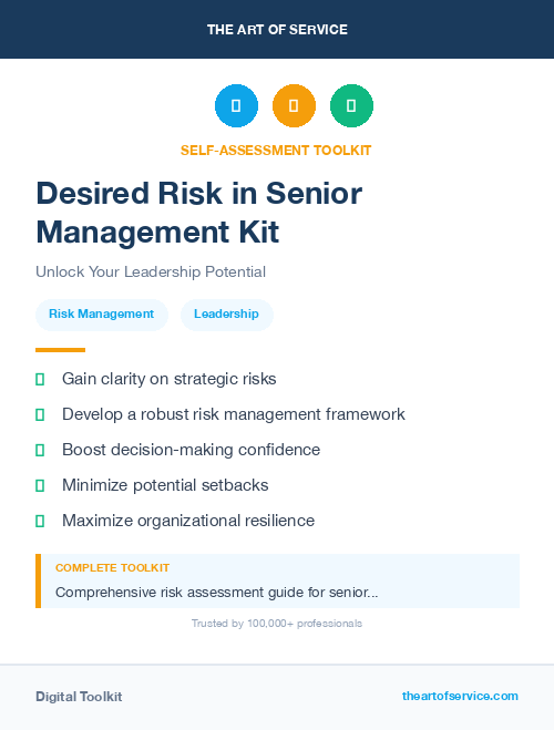 Desired Risk in Senior Management Kit
