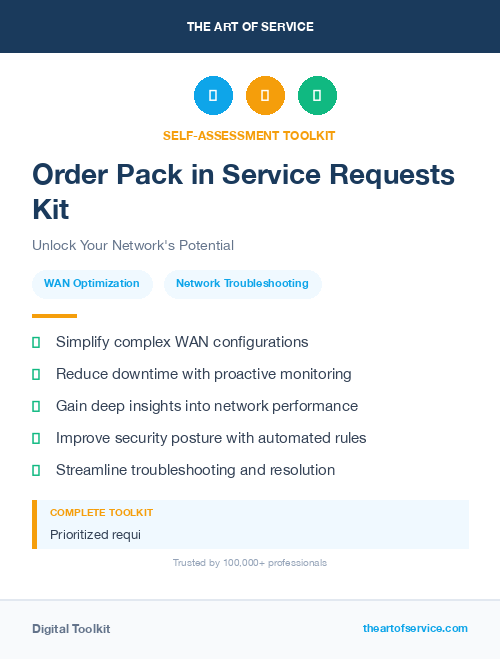 Order Pack in Service Requests Kit