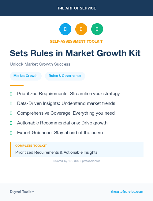 Sets Rules in Market Growth Kit