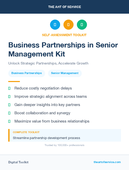 Business Partnerships in Senior Management Kit