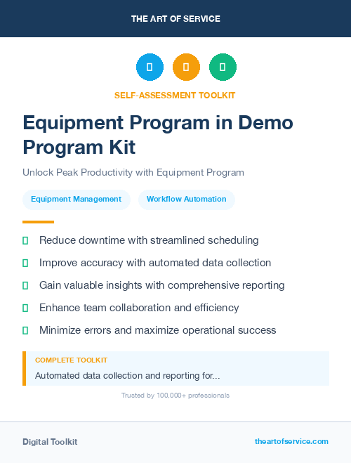 Equipment Program in Demo Program Kit