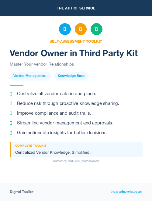 Vendor Owner in Third Party Kit