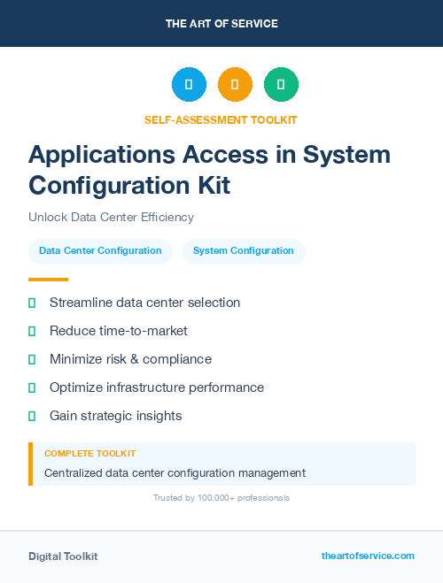 Applications Access in System Configuration Kit