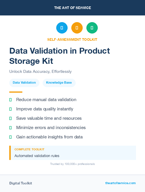 Data Validation in Product Storage Kit