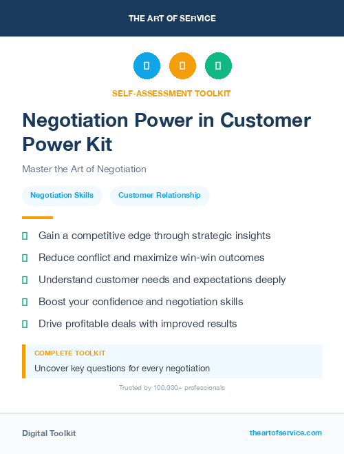 Negotiation Power in Customer Power Kit