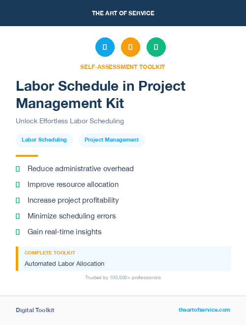 Labor Schedule in Project Management Kit