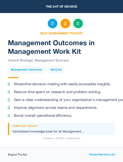 Management Outcomes in Management Work Kit