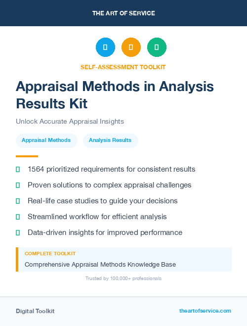 Appraisal Methods in Analysis Results Kit
