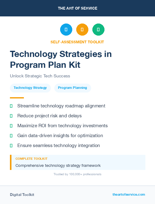 Technology Strategies in Program Plan Kit